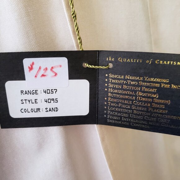 Jack Lipson, NWT, Sand, Size Large, Long Sleve, Reg fit, 36 sleeve - Picture 4 of 5